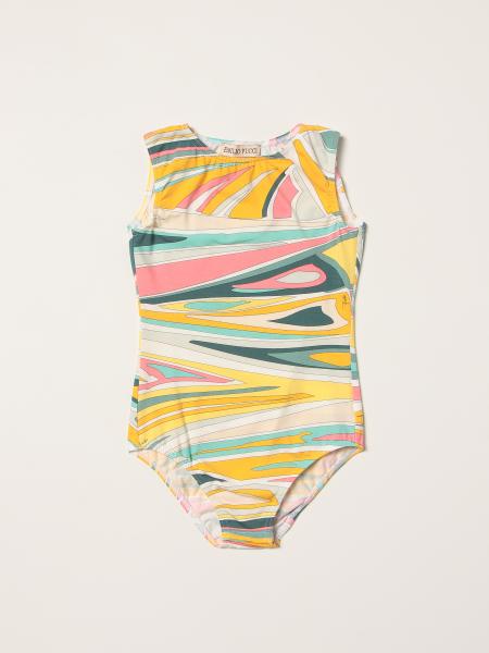Emilio Pucci girls' clothing: Emilio Pucci one-piece swimsuit with abstract print