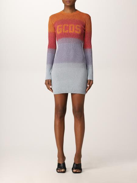 GCDS women's clothes: Gcds fitted dress in ribbed knit