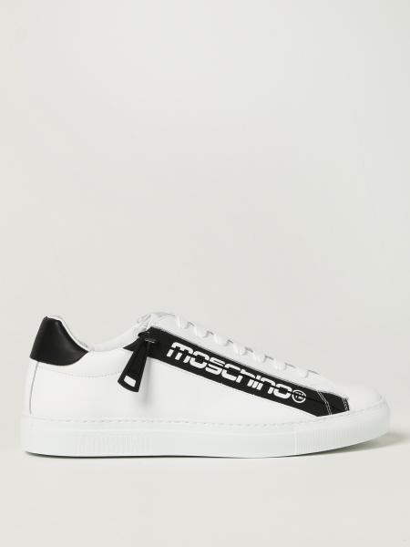 Moschino Couture leather trainers with zipper