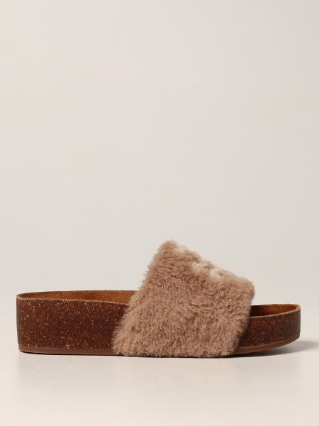 Tory Burch slide sandal in shearling wool