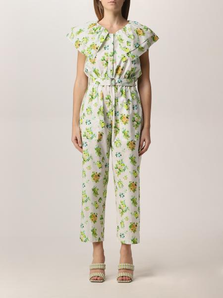 Msgm long jumpsuit with flower print