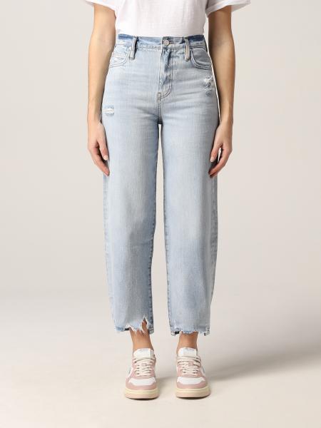 Frame: Cropped Frame ripped jeans in denim