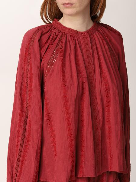 ISABEL MARANT ETOILE: Janelle blouse in cotton blend - Red | Top 