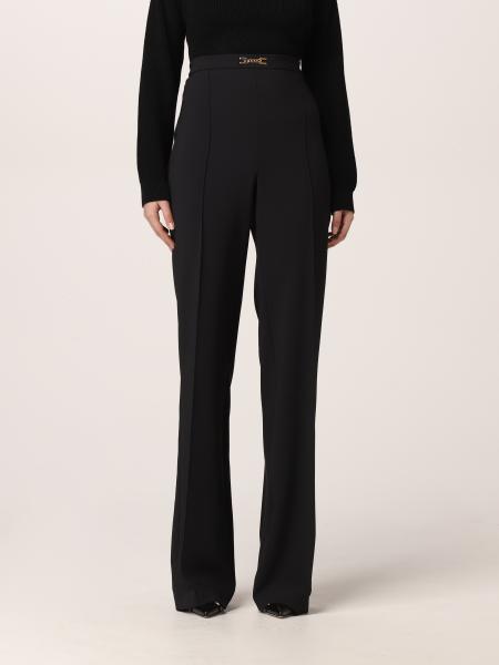 ELISABETTA FRANCHI: pants with horsebit - Black | Elisabetta Franchi ...