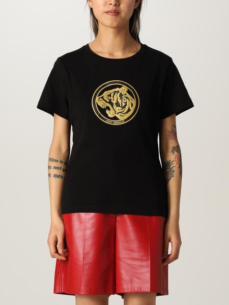 JUST CAVALLI: t-shirt in cotton with print - Black | Just Cavalli t ...