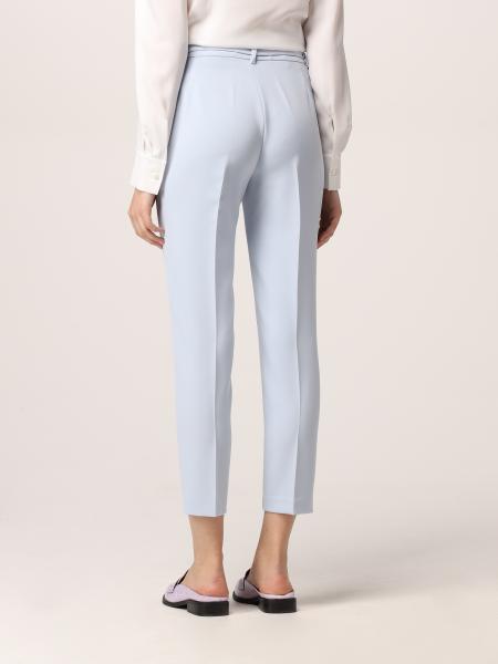 LIU JO: cropped trousers in stretch twill - Sky Blue | Liu Jo pants ...