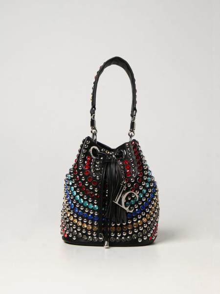 La Carrie: La Carrie bucket bag with crystals and studs