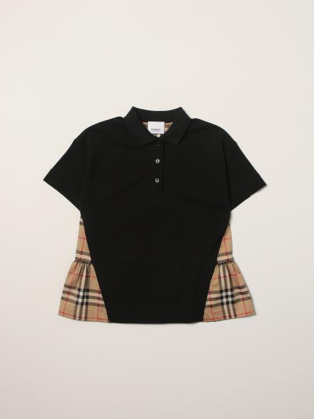 Burberry cotton polo t-shirt with check detail