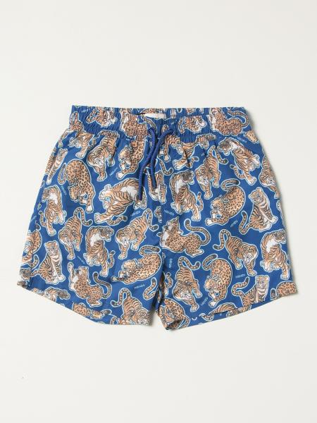 Kenzo Junior boxer swimsuit with all-over Tiger logo