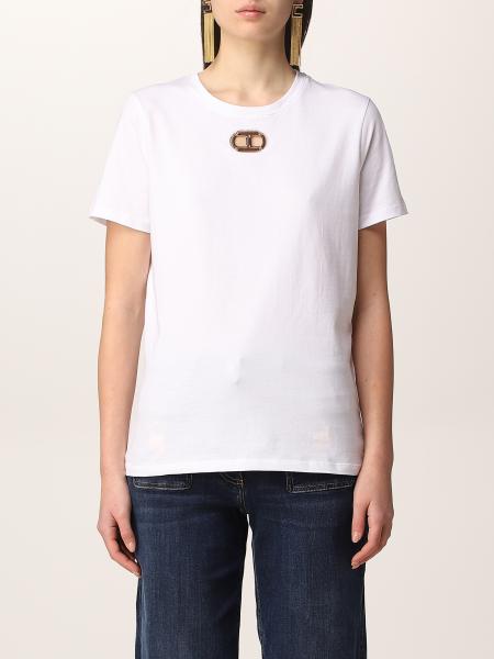 Elisabetta Franchi women: Elisabetta Franchi cotton T-shirt with monogram logo
