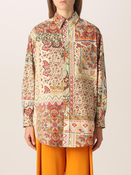 Etro women: Etro GE01 cotton shirt with floral paisley print