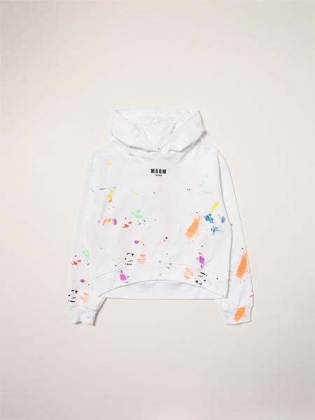 Msgm Kids cotton sweatshirt with paint sketches print
