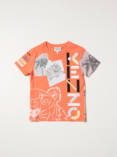 T-shirt Kenzo Junior in cotone con stampa tigre