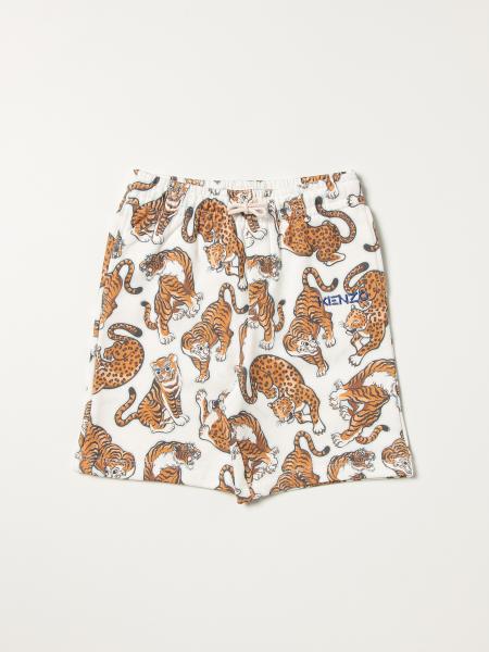 Kenzo Junior jogging shorts with all-over Tiger logo