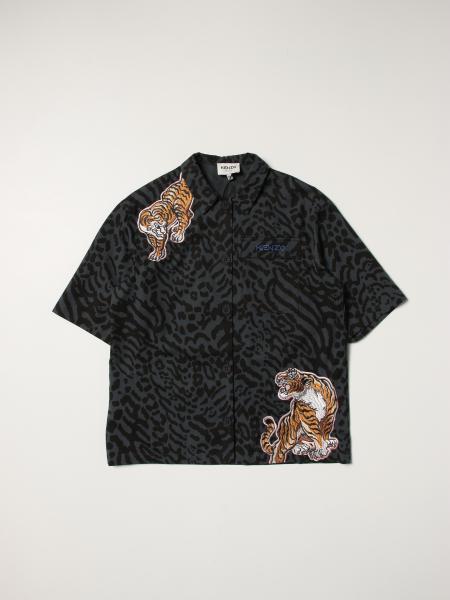 Camicia Kenzo Junior animalier con tigre