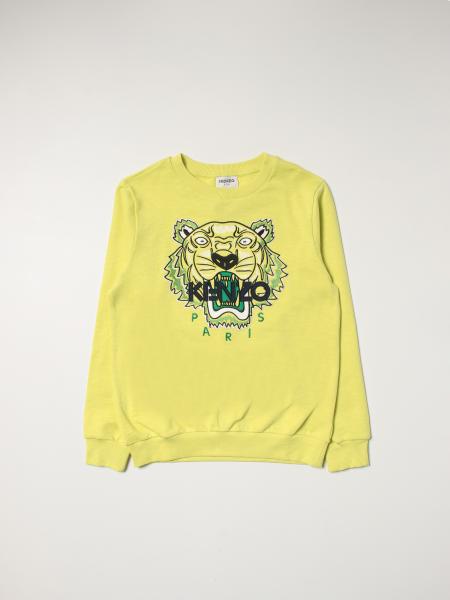 KENZO KIDS: Kenzo Junior sweater with Tiger Kenzo Paris logo - Yellow |  Kenzo Kids jumper K25617 online on GIGLIO.COM