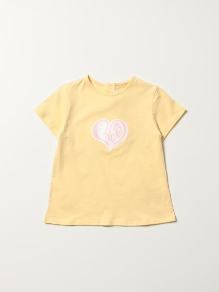T-shirt Chloé in cotone con logo arcobaleno