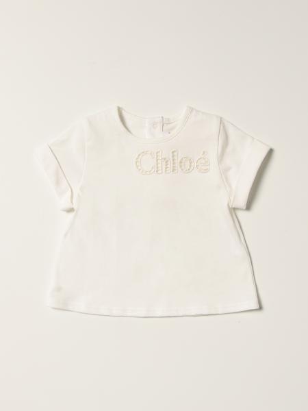 Chloé cotton t-shirt with perforated logo