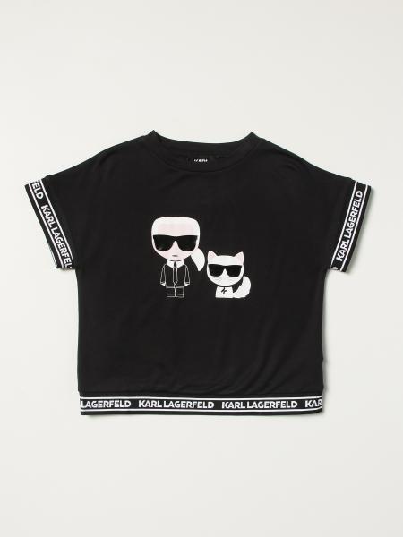 Karl Lagerfeld: Karl Lagerfeld Kids cotton T-shirt with graphic print
