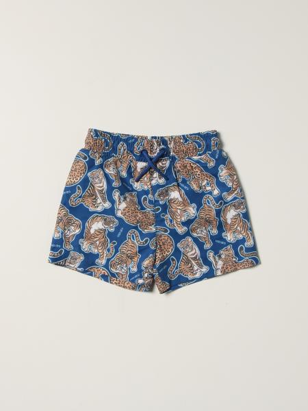 Kenzo Junior boxer swimsuit with all-over Tiger logo