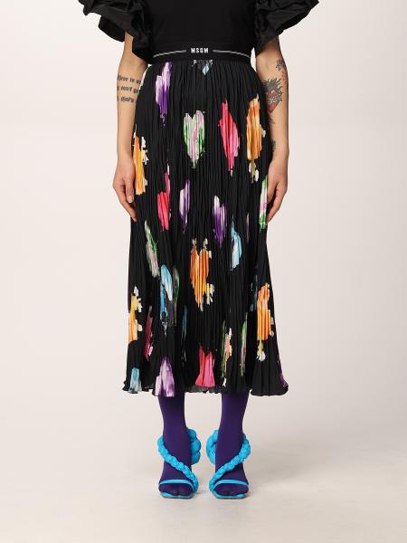 Msgm pleated skirt with heart print