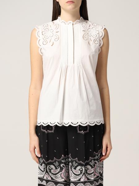Twinset women: Twinset top in muslin with embroidery