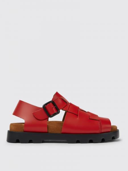 CAMPER: Brutus sandals in calfskin - Red | Camper flat sandals K201397 ...