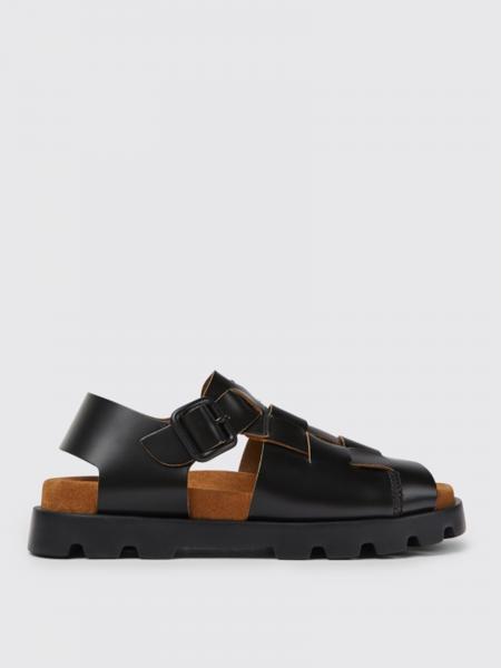 CAMPER: Brutus sandals in calfskin Black Camper flat sandals  K201397-001 BRUTUS SANDAL online at