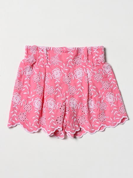 Monnalisa shorts with floral embroidery