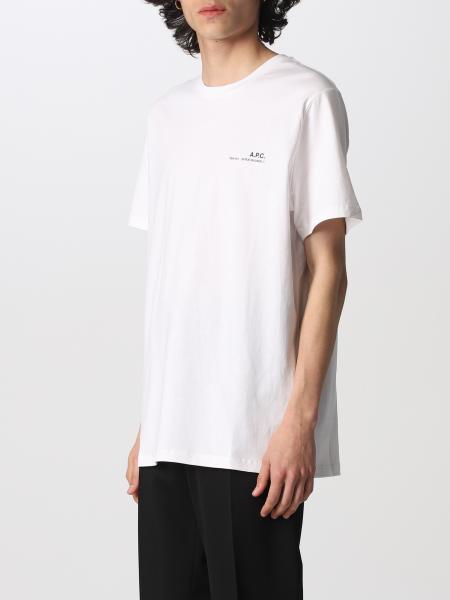 A.P.C.: T-shirt in cotton with logo | T-Shirt A.p.c. Men White | T 
