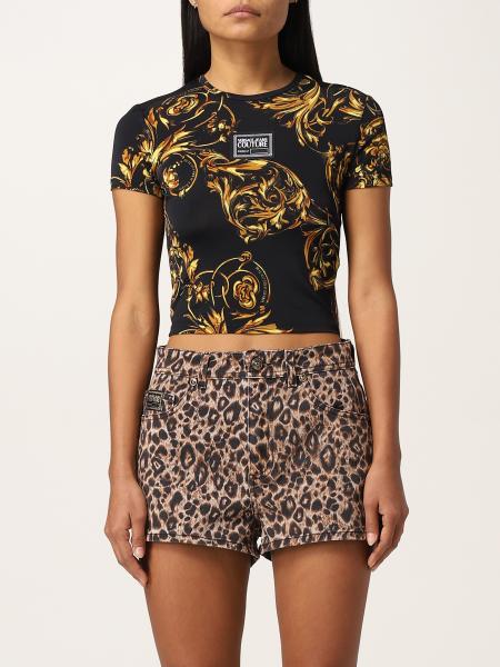 Versace Jeans Couture cropped T-shirt with baroque print