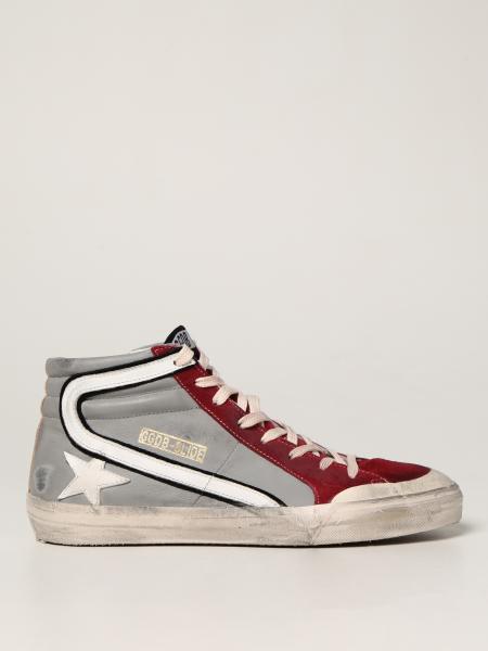 GOLDEN GOOSE: Penstar Slide sneakers in worn leather and suede - Green ...