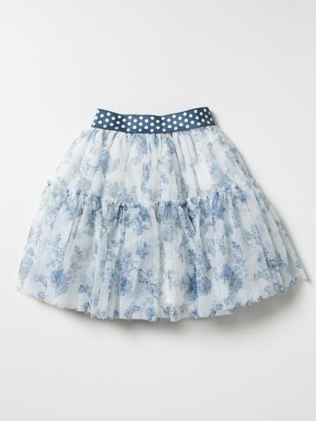Monnalisa wide skirt in patterned tulle
