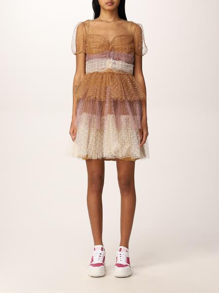 Red Valentino: Red Valentino mini dress in point d'esprit tulle