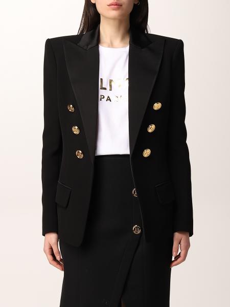 Balmain double-breasted blazer with logo buttons