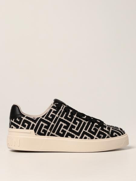 Balmain fabric sneakers with monogram pattern