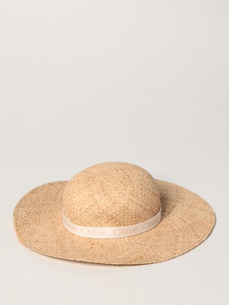 Chloé: Chloé straw hat with logo