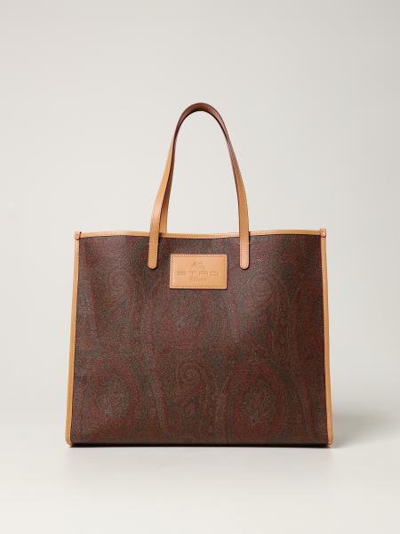 ETRO: Borsa in tessuto Paisley - Marrone | Borse Tote Etro 0N0098010  GIGLIO.COM