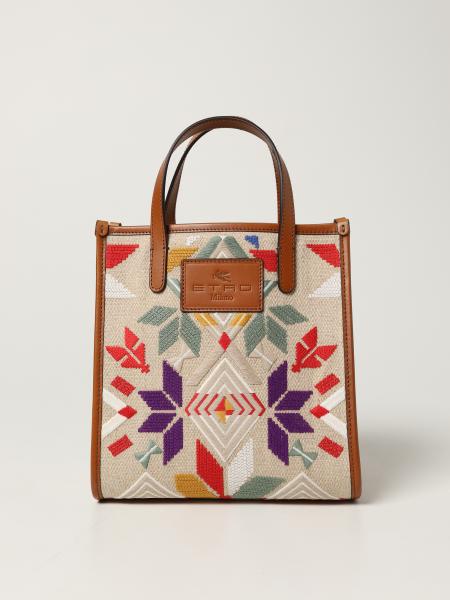 Etro cotton shopping bag with embroideries