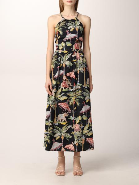 Red Valentino: Red Valentino long dress in patterned cotton