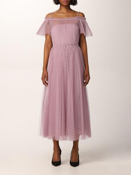 RED VALENTINO: dress in point d'esprit tulle - Lilac | Red Valentino