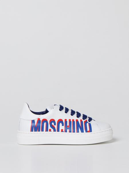 Sneakers Moschino Kid in pelle liscia