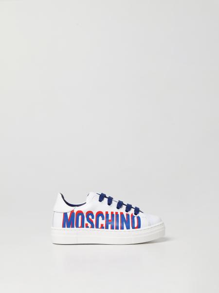 Sneakers Moschino Kid in pelle liscia
