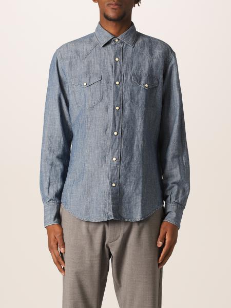 Eleventy shirt in lyocell and linen