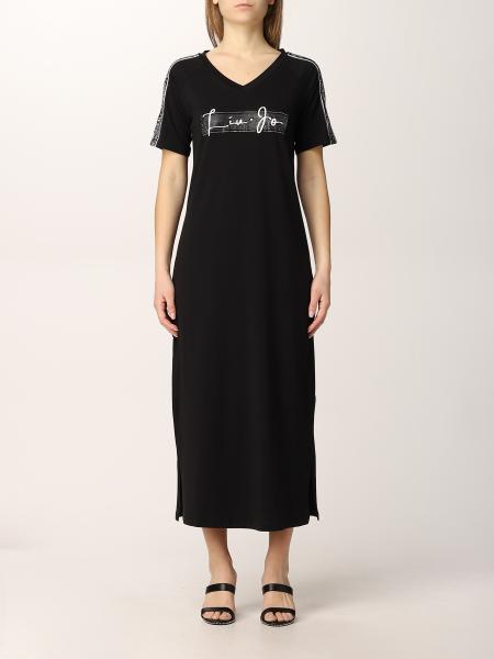 Liu Jo: Liu Jo cotton dress with logo and rhinestones