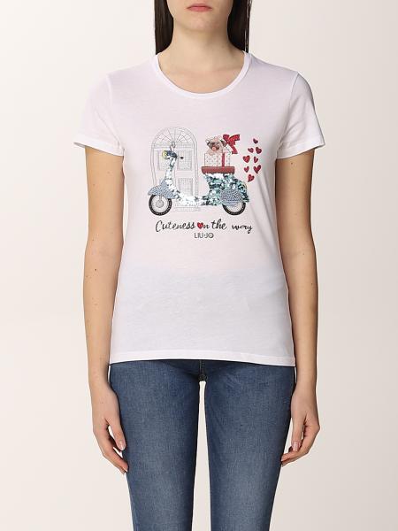 Liu Jo: Liu Jo cotton t-shirt with print and logo