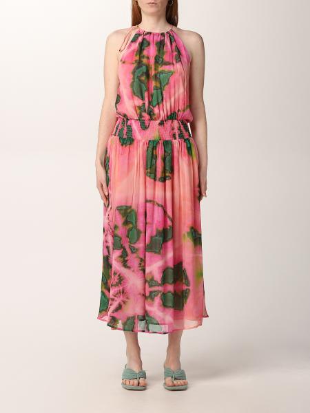Pinko dress in viscose with tie dye print