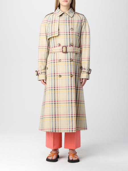 Etro double-breasted check cotton trench coat