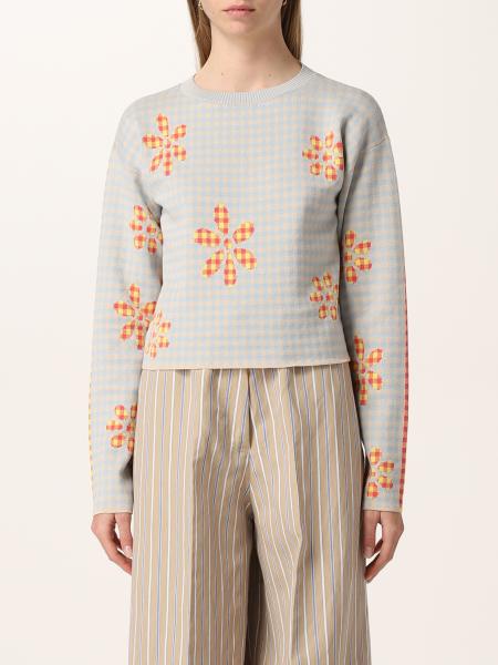 Semicouture: Semicouture sweater with check and floral motif