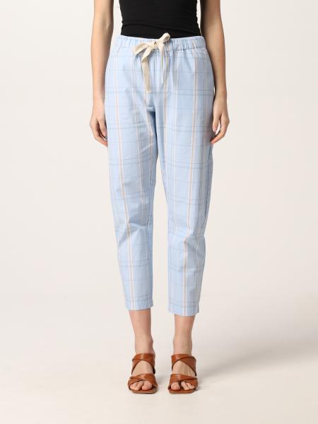 Semicouture: Semicouture cropped pants in check cotton